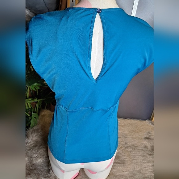 DEADSTOCK • Moda International • Vintage 90s Beaded Keyhole Stretch Blouse [M] - Picture 9 of 16